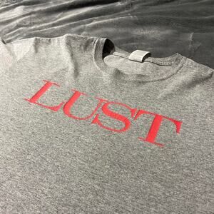 Vintage late 90s 2000s jerzees LUST Spell out Tee